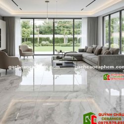 Gạch nhập khẩu Malaysia 60x120 bóng kiếng xám kem vân đá