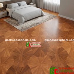 Gạch bề mặt vân gỗ hoa văn lá sen 60x120cm