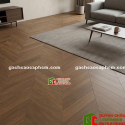 Gạch lát nền 60x120 giả gỗ nâu óc chó vân xương cá