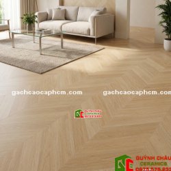 Gạch lát nền 60x120 giả vân gỗ xương cá màu gỗ sồi