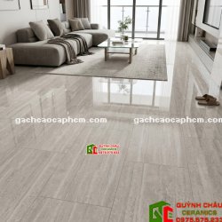 Gạch Travertine vân đá xám nhạt 60x120 bóng kiếng
