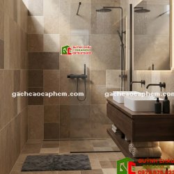 Gạch giả cổ 60x120 mix đa kích thước màu nâu nhạt