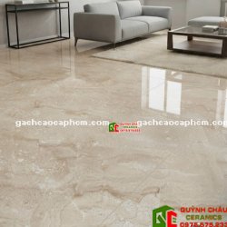 Gạch lát nền 120x120 ấn độ kem vàng vân đá bóng kiếng