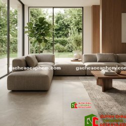 Gạch ấn độ khổ lớn 120x180 mờ màu xám vân đá