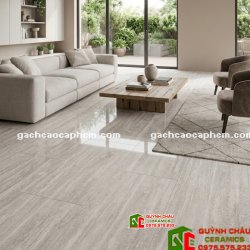 Gạch Travertine vân đá xám nhạt 60x120 bóng kiếng