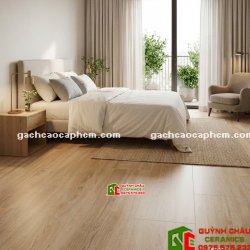 Gạch giả gỗ lát nền 60x120 bề mặt màu vàng nâu nhạt