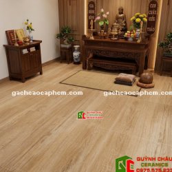 Gạch giả gỗ lát nền 60x120 bề mặt màu vàng nâu nhạt