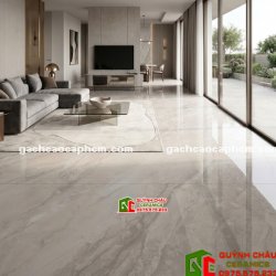 Gạch lát nền ấn độ 120x180 bóng kiếng màu xám vân đá