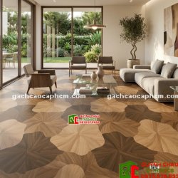Mẫu gạch lá sen 60x120cm màu đậm gỗ