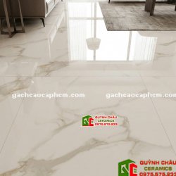 Gạch lát nền ấn độ 1000x1000 porcelain trắng vân đá Marble bóng kiếng