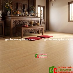 Gạch lát nền giả gỗ màu vàng 60x120cm trung quốc