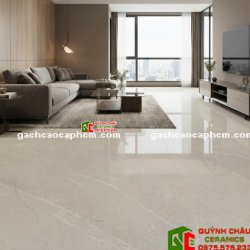 Gạch lát nền ấn độ 120x120 xám kem vân trắng bóng kiếng