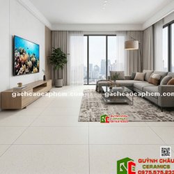 Gạch 60x120 granite kis đá terrazzo màu kem