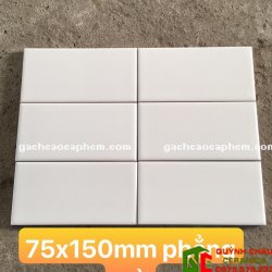 Gạch Thẻ Trắng Phẳng Mờ 75x150