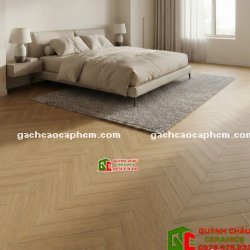 Gạch 60x120 lát nền giả gỗ vân xương cá màu nâu vàng