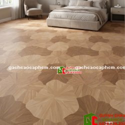 Gạch 60x120 vân gỗ họa tiết lá sen màu nhạt sáng