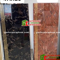 Đá lát cầu thang tam cấp 47x120 đỏ đen khắc kim