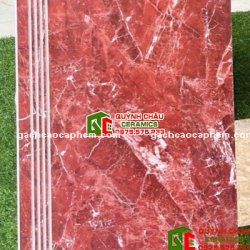 Gạch 47x100 lát cầu thang đỏ đen vân cam