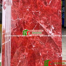 Gạch 47x100 lát cầu thang đỏ vân trắng