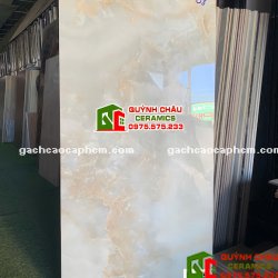 Gạch 60x120 bóng kính xương trắng nâu vân đá                       
