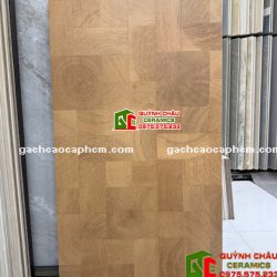  Gạch 60x120 giả gỗ họa tiết ghép màu nâu vàng