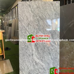 Gạch 60x120 vân đá màu cẩm thạch xám Venice Grey siêu bóng