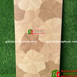 Gạch 60x120 vân gỗ họa tiết lá sen màu nhạt sáng