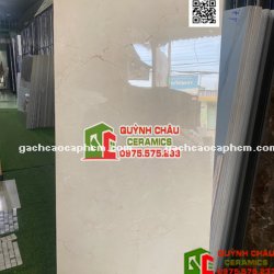 Gạch 60x120 vân nhẹ màu kem bóng cao cấp