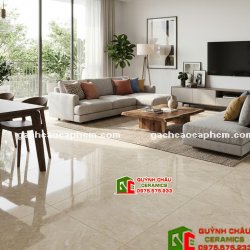Gạch lát nền ấn độ 120x120cm bóng kiếng vàng Beige vân đá