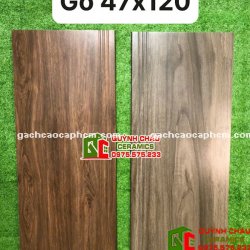 Gạch giả gỗ ốp lát cầu thang 47x120 trung quốc