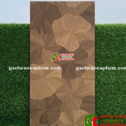 Gạch gỗ nâu họa tiết lá sen đẹp 60x120cm