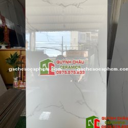 Gạch granite 60x120 taicera bóng trắng vân