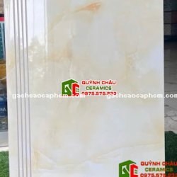 Gạch lát cầu thang 47x100 nâu vàng giả đá