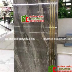 Gạch lát cầu thang 47x120 xám khắc kim giả đá