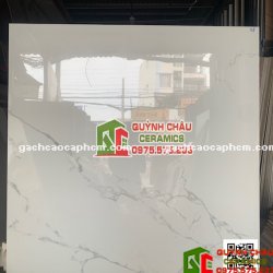 Gạch lát nền 120x120 tây ban nha đá bóng trắng vân cao cấp 