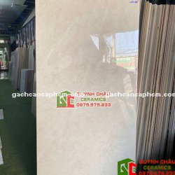 Gạch lát nền 60x120 ấn độ màu kem bóng kính