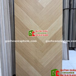 Gạch lát nền 60x120 giả vân gỗ xương cá màu gỗ sồi