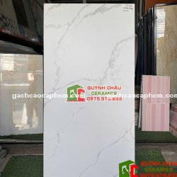 Gạch lát nền 60x120 trắng vân baby skin ấn độ cao cấp