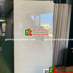 Gạch lát nền 60x120 xám vân tia chớp trắng bóng kính                             