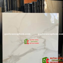 Gạch lát nền ấn độ 1000x1000 porcelain trắng vân đá Marble bóng kiếng