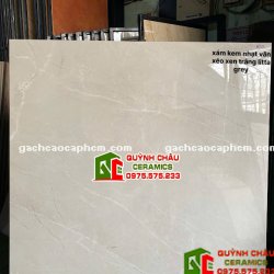 Gạch lát nền ấn độ 120x120 xám kem vân trắng bóng kiếng