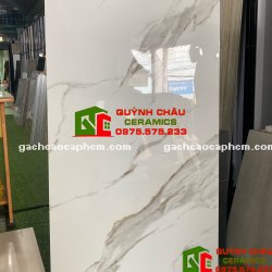 Gạch lát nền ấn độ 60x120 Glossy Statuario Extravan vân đá bóng kiếng siêu đẹp