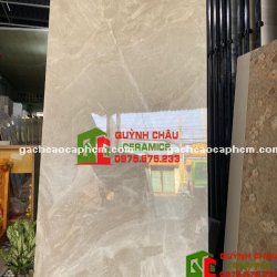 Gạch lát nền ấn độ 80x160 bóng kiếng màu ghi vân đá