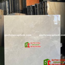 Gạch lát nền porcelain 100x100 ấn độ vân đá Marble xám bóng kiếng