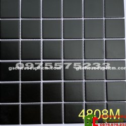 Gạch mosaic 306x306 mờ đen tuyền men gốm trơn đẹp HD