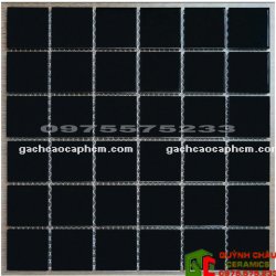 Gạch mosaic đen mờ 306x306 gốm men trơn HD