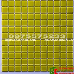 Gạch mosaic thủy tinh vỉ 30x30 màu vàng đẹp HD