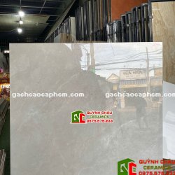 Gạch nhập khẩu ấn độ 1000x1000mm bóng kiếng xám vân đá