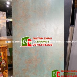 Gạch nhập khẩu ấn độ size 80x160 hiệu ứng màu đồng rỉ sét xanh Green Stell bề mặt mờ độc đáo