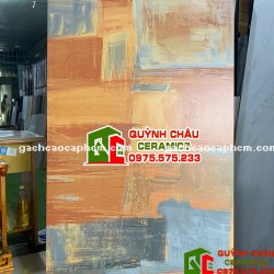 Gạch nhập khẩu ấn độ size 80x160 họa tiết tranh sơn dầu màu vàng và xám Vintage Yellow Oil Paint bề mặt mờ độc đáo